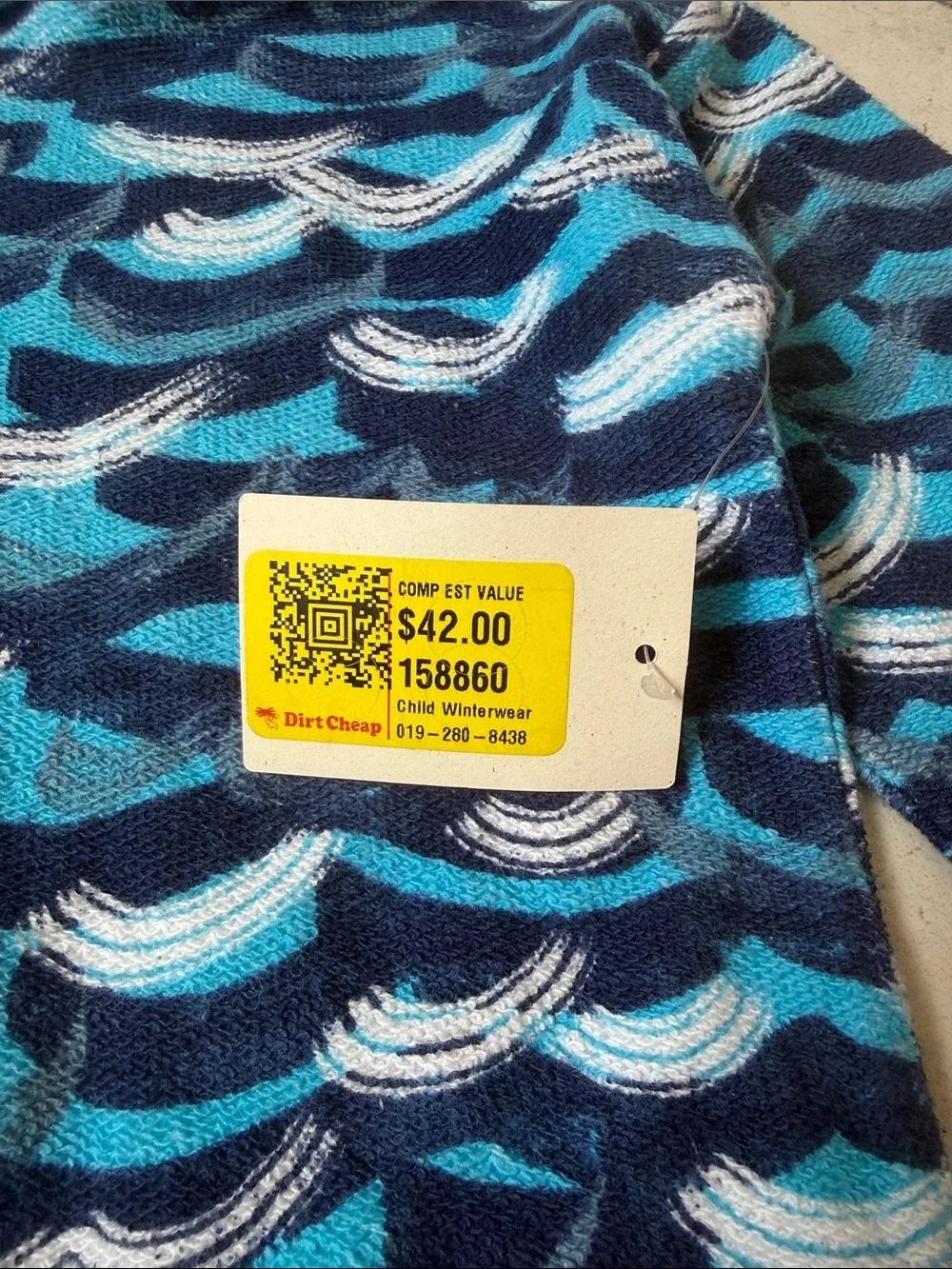 Tucker + Tate Hooded Kids Rashguard in Blue and White Wave Print
